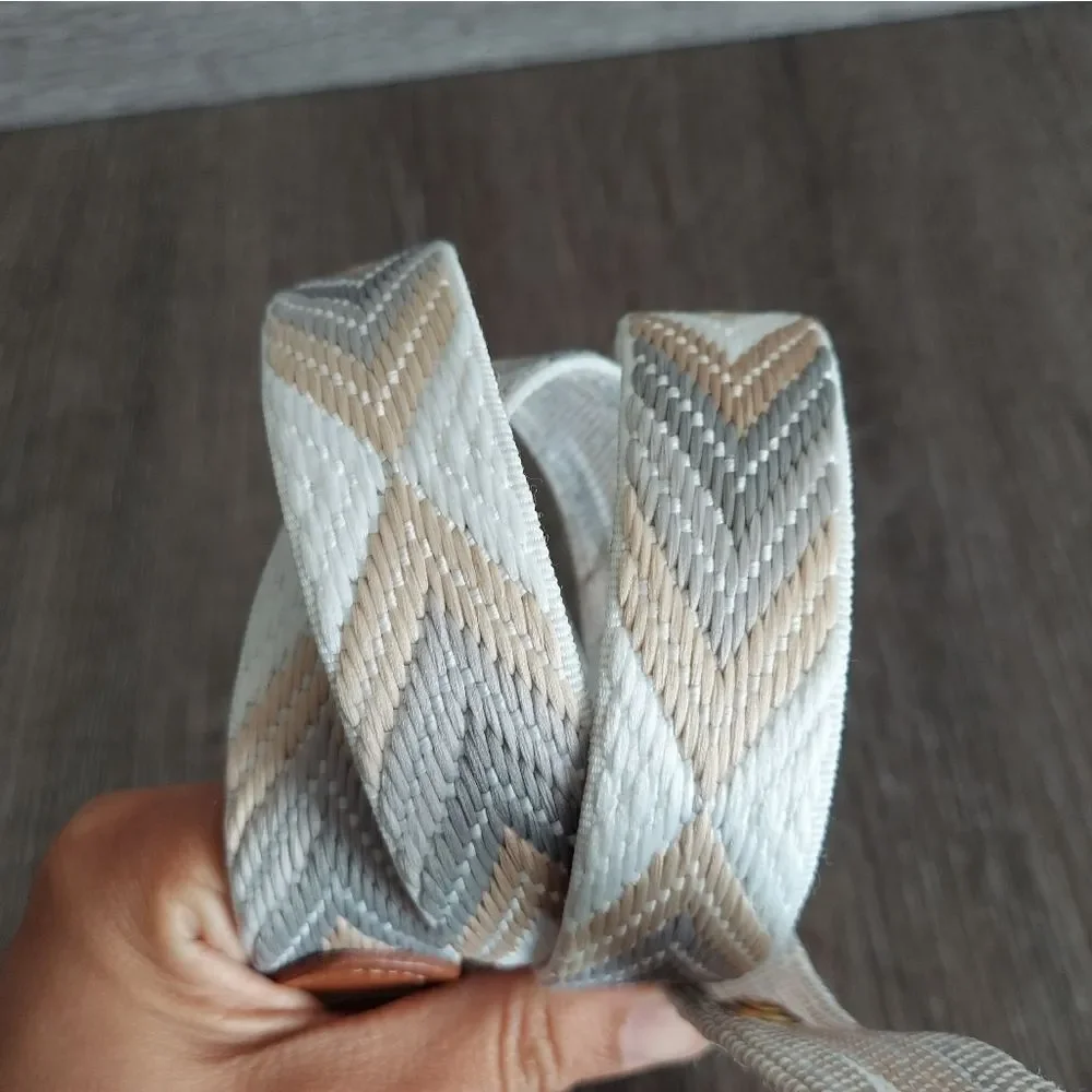 J Crew Chevron Pattern Belt Medium EUC